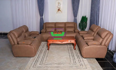 Brown semi recliner 7 Seater Sofa