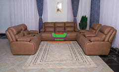 Brown semi recliner 7 Seater Sofa