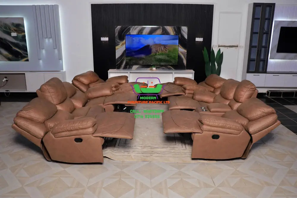 Modern Austic 7 seater microfiber recliner sofa (3 + 2 + 1 + 1) Sofa