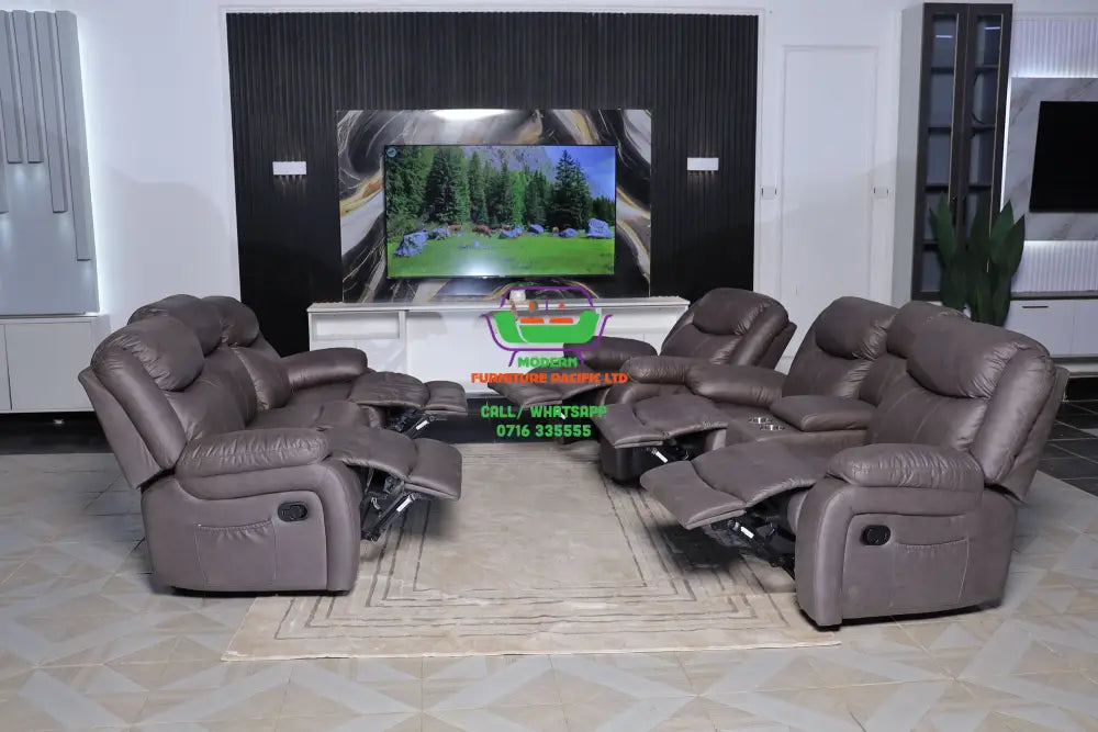 Modern cuddle microfibre recliner sofa seater (3+2+1) – Modern