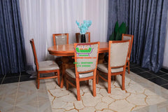 Modern serenity Oval 6 Seater dining set Mahogany