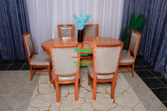 Modern serenity Oval 6 Seater dining set Mahogany