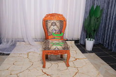 Oval Mahogany 6 seater dining set with Flower seats Mahogany